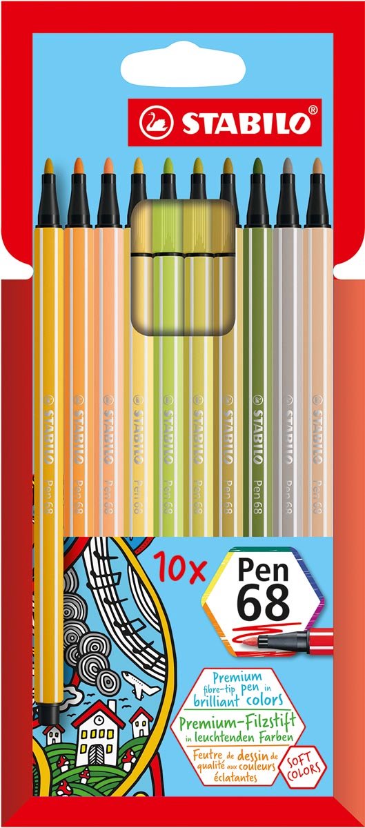 STABILO Pen 68 - Feutre Premium - Coffret Métal Avec 66 Pièces