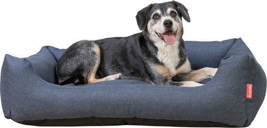 Snoozle Donut Hondenmand - Zacht en Luxe Hondenkussen - Hondenbed - Wasbaar - Hondenmanden - 120 x 82 - Navy blue