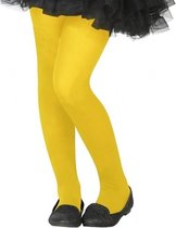 Neon gele verkleed panty voor kinderen