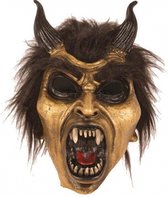 Halloween - Latex horror masker duivel goud