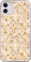 Coque de téléphone compatible avec iPhone 11 - Motif marbre - Goud - Roses - Motifs - Coque en Siliconen