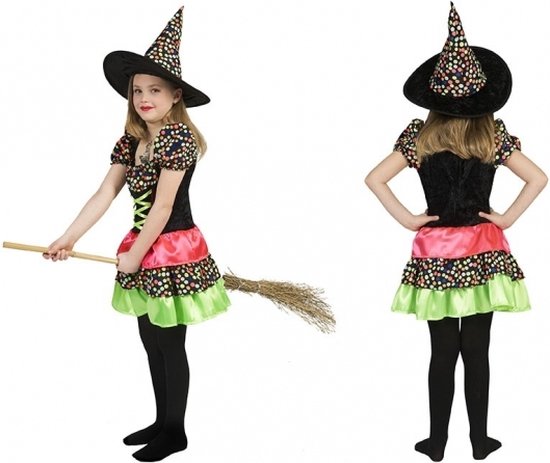 Heksen kleed voor meisjes 104 - Halloween kleding