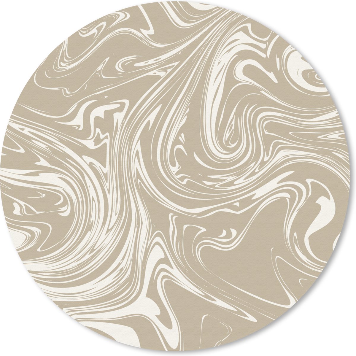 Muismat rond 50x50 cm - Mousepad Marmer - Crème - Patronen - Ronde muismatten
