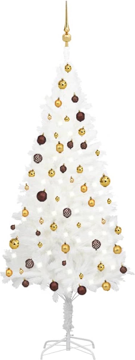 VidaLife Kunstkerstboom met LED's en kerstballen 180 cm wit