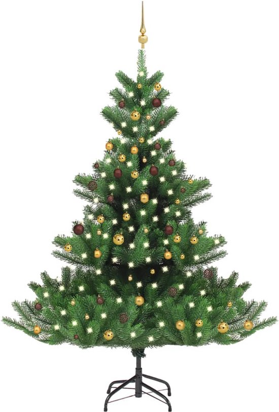 VidaLife Sapin de Noël artificiel Nordmann avec LED et boules de Noël