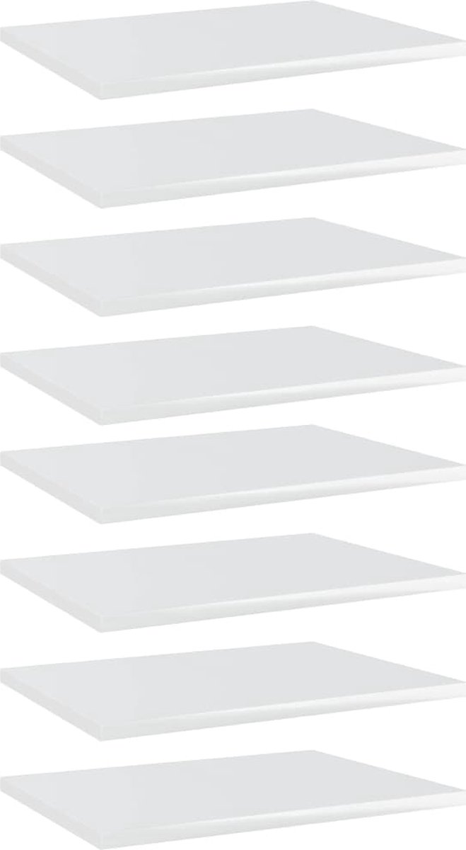 VidaLife Wandschappen 8 st 40x30x1,5 cm spaanplaat hoogglans wit