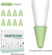 Apple Pencil 1/2 case – Siliconen Tip hoes – 8 stuks – Matcha Groen