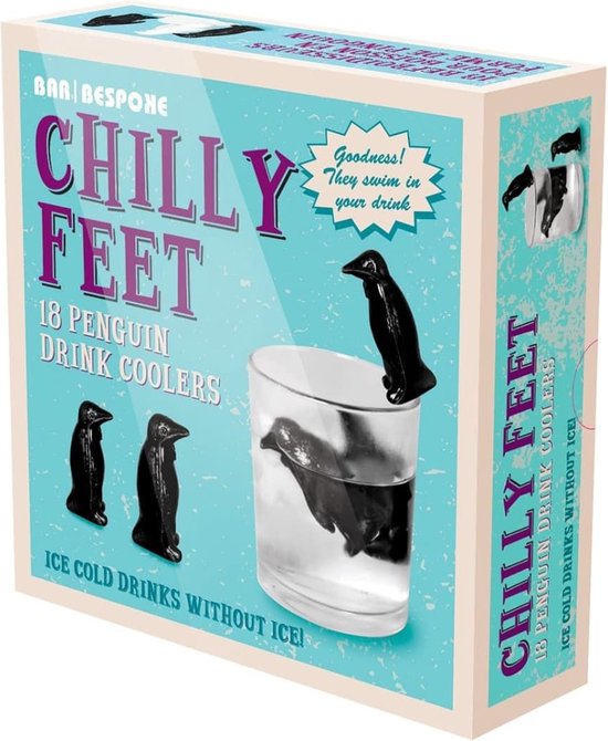 Foto: Ckb ltd penguin chilly feet 18 stuks ijsblokjesvorm ijsblokjes whiskey stones herbruikbare ijsblokjesvormen ijsblokjesmakers ijsblokjesmaker cadeauset plastic whiskeystones ijsklontjes whiskeystone geschenkset wit whiskeystonen balletjes gift