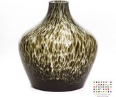 Design Vaas Las Palmas - Fidrio GREY/BLACK - glas, mondgeblazen bloemenvaas - diameter 29.5 cm hoogte 32 cm