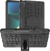 Cazy Xiaomi Pad 5 hoes - 10.5 inch - Rugged Heavy Backcover Hoes met standaard - Zwart
