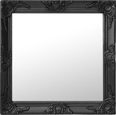vidaXL - Wandspiegel - Barokstijl - 60x60 - cm - zwart