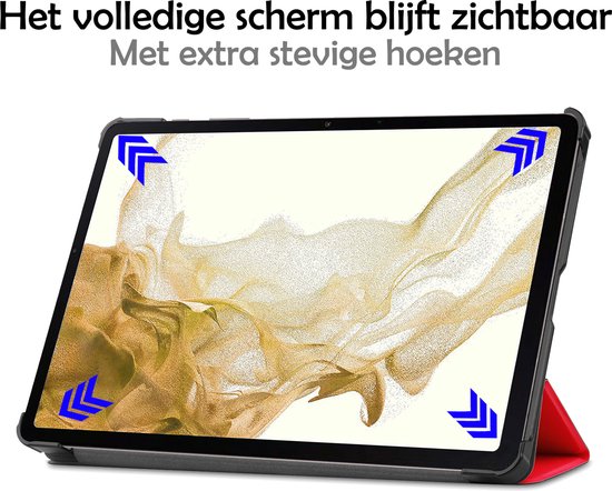 Samsung Tab S8 Ultra Cover Luxe Case Book Case With Cutout S Pen - Samsung Galaxy Tab S8 Ultra Cover 12,4 pouces - Rouge