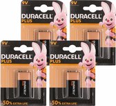 4x Duracell batterij 9 volt blok - batterijen - high energy / 9V blokken