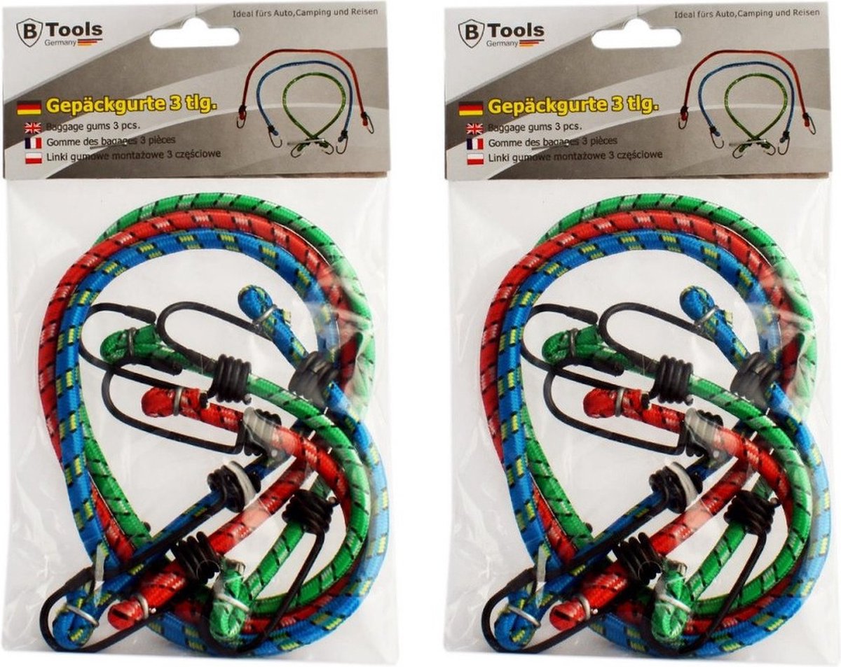 B-Tech Snelbinders - 6x - 60 cm - spanelastiek bagagedrager -