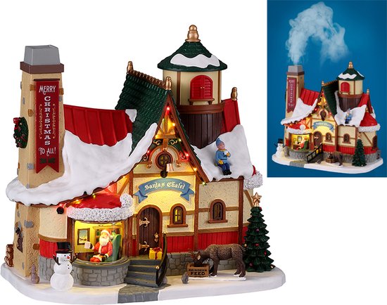 Lemax - 'Santa's Chalet' - Verlicht gebouw met rookeffect - Inclusief adapter