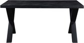 Zwarte Eettafel met x-poot - 160 cm – Dock collectie