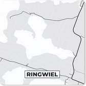 Muismat Klein - Kaart - Friesland - Ringwiel - Plattegrond - Stadskaart - 20x20 cm