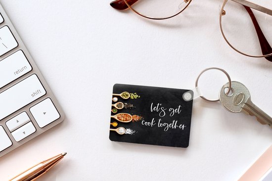 Porte-clés - Let's cuisiner ensemble - Cuisine - Citations - Énonciations - Distribution de cadeaux - Plastique