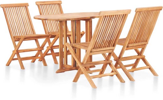 vidaXL Ensemble de jardin pliant 5 pièces en teck massif