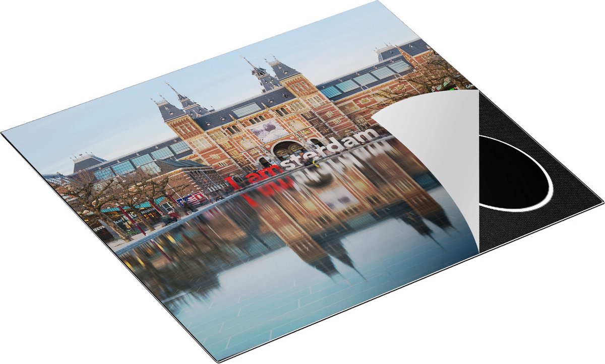 Chefcare Inductie Beschermer Amsterdam Rijksmuseum - I Amsterdam Tekst - 59x52 cm - Afdekplaat Inductie - Kookplaat Beschermer - Inductie Mat