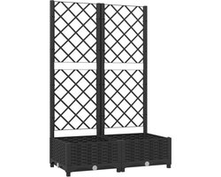 foto van vidaXL - Plantenbak - met - latwerk - 80x40x121,5 - cm - polypropeen - zwart