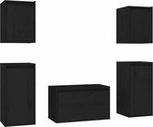 vidaXL-Tv-meubelen-5-st-massief-grenenhout-zwart