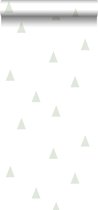 ESTAhome behang grafische driehoekjes mintgroen en wit - 128868 - 53 cm x 10,05 m