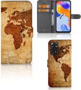 Telefoonhoesje Xiaomi Redmi Note 11 Pro 5G/4G Wallet Bookcase Wereldkaart