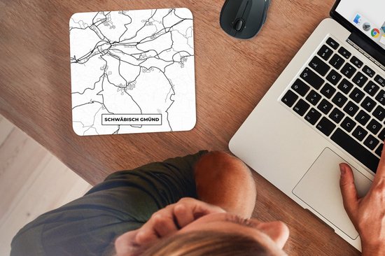 Muismat 20x20 cm - Mousepad Schwäbisch Gmünd - Stadskaart - Plattegrond - Kaart - Muismatten - Stadskaart
