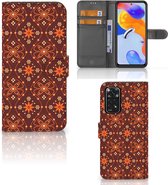 Telefoonhoesje Xiaomi Redmi Note 11 Pro 5G/4G Wallet Book Case Batik Brown