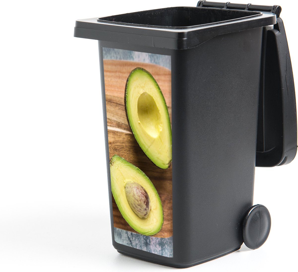 Afbeelding van product StickerSnake  Container sticker Avocado op een snijplank - 44x98 cm - Kliko sticker
