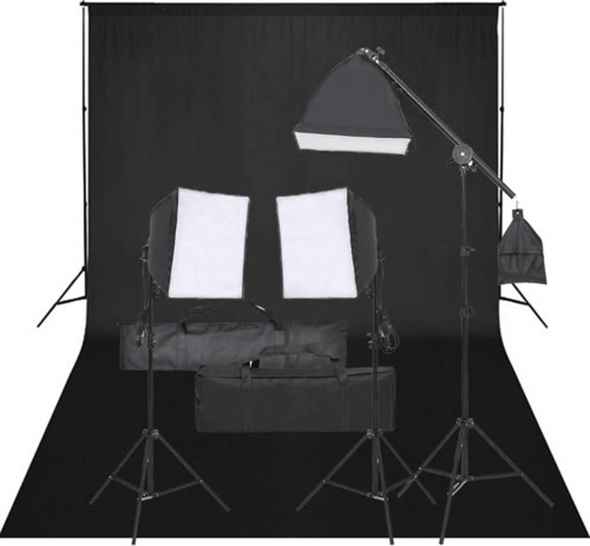 vidaXL - Fotostudioset - met - verlichtingsset - en - achtergrond
