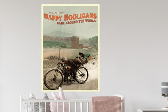Muurstickers - Sticker Folie - Mancave - Motor - Vintage - Quote - 80x120 cm - Plakfolie - Muurstickers Kinderkamer - Zelfklevend Behang - Zelfklevend behangpapier - Stickerfolie
