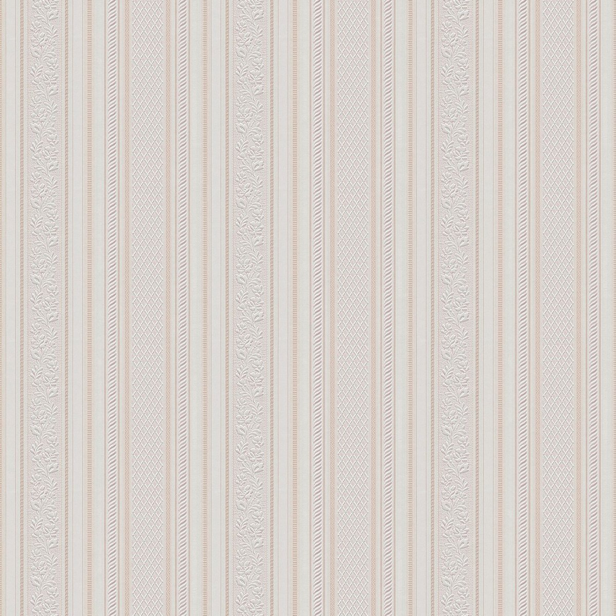 Strepen behang Profhome 765673-GU papier behang licht gestructureerd met strepen mat crème beige wit 5,33 m2 - Profhome