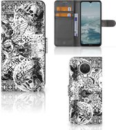 Telefoonhoesje Nokia G10 | G20 Wallet Book Case Skulls Angel