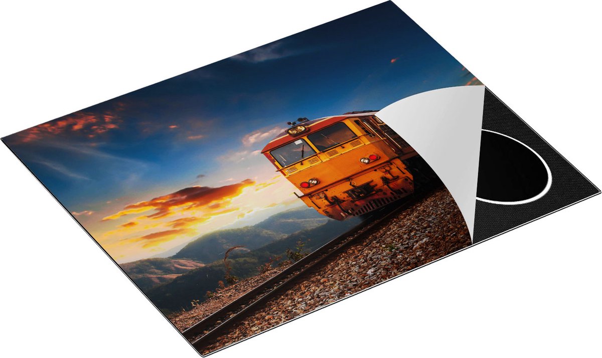 Chefcare Inductie Beschermer Trein tussen de Bergen in Thailand - 65x52 cm - Afdekplaat Inductie - Kookplaat Beschermer - Inductie Mat