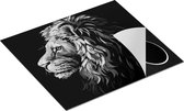 Chefcare Inductie Beschermer Gekleurde Leeuw - Leeuwenkop - Abstract - Zwart Wit - 58,3x51,3 cm - Afdekplaat Inductie - Kookplaat Beschermer - Inductie Mat