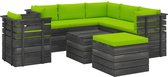 Medina 8-delige Loungeset met kussens pallet massief grenenhout