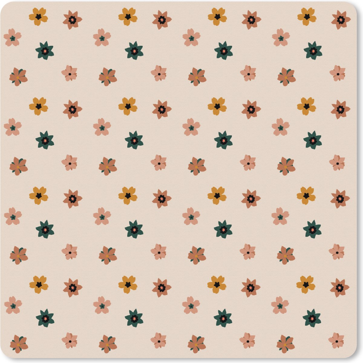 Muismat XXL 60x60 cm - Bureau onderlegger - Bureau mat Bloemen - Patronen - Stippen - Bureaumat - Gaming mousepad xl - Bureaulegger groot - Computer deskmat