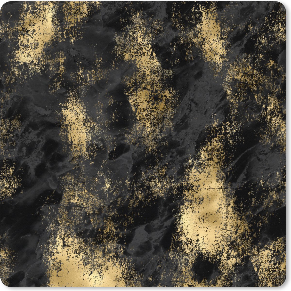 Muismat XXL 60x60 cm - Bureau onderlegger - Bureau mat Vintage - Gold - Zwart - Bureaumat - Gaming mousepad xl - Bureaulegger groot - Computer deskmat