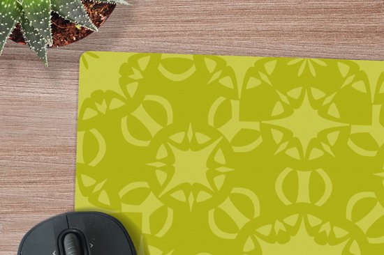 Muismat XXL - Bureau onderlegger - Bureau mat - Kompas - Groen - Patronen - 60x60 cm - XXL muismat
