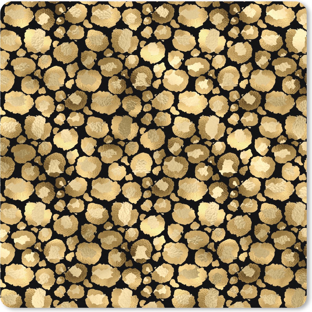 Muismat XXL 50x50 cm - Bureau onderlegger - Bureau mat Patronen - Panterprint - Goud - Bureaumat - Gaming mousepad xl - Bureaulegger groot - Computer deskmat