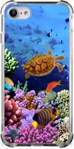 Silicone Back Cover iPhone SE 2022/2020 | iPhone 8/7 Smartphone hoesje met doorzichtige rand Vissen