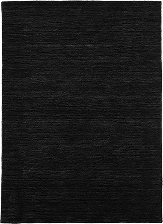 MOMO Rugs Panorama Uni Black Vloerkleed - 140x200  - Rechthoek - Laagpolig Tapijt - Industrieel - Zwart