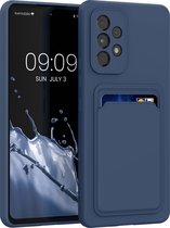 kwmobile telefoonhoesje geschikt voor Samsung Galaxy A53 5G - Hoesje met pasjeshouder - TPU case in donkerblauw