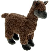 Pluche knuffel dieren bruine Alpaca van 20 cm - Speelgoed knuffels - Cadeau voor jongens/meisjes