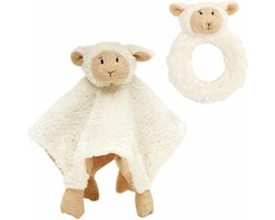 Baby cadeau setje rammelaar en tuttel doekje van Lammy het lammetje - Happy Horse knuffels