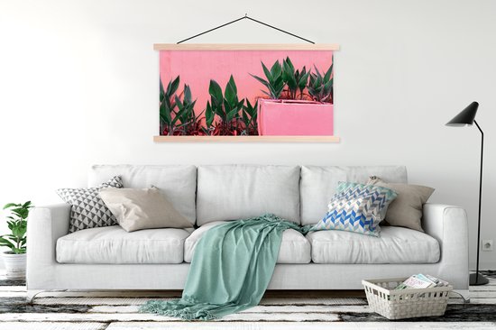 Porte-affiche avec affiche - Affiche scolaire - Plantes - Été - Peinture - 150x75 cm - Lattes vierges