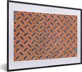 Fotolijst incl. Poster - Diamantplaat - Retro - Roest - 40x30 cm - Posterlijst