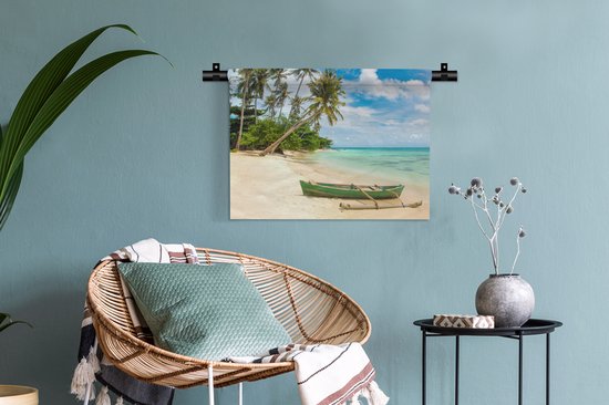 Tapisserie - Tapisserie - Plage - Canoë - Palmier - Tropical - 60x45 cm - Tapisserie